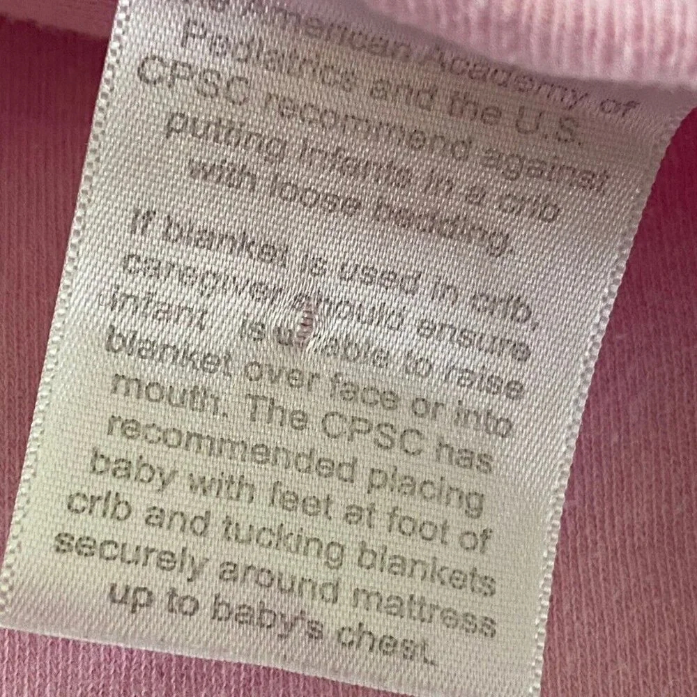 Starting Out Pink White ABC Toile Baby Girl Blanket Lovey Cotton 24